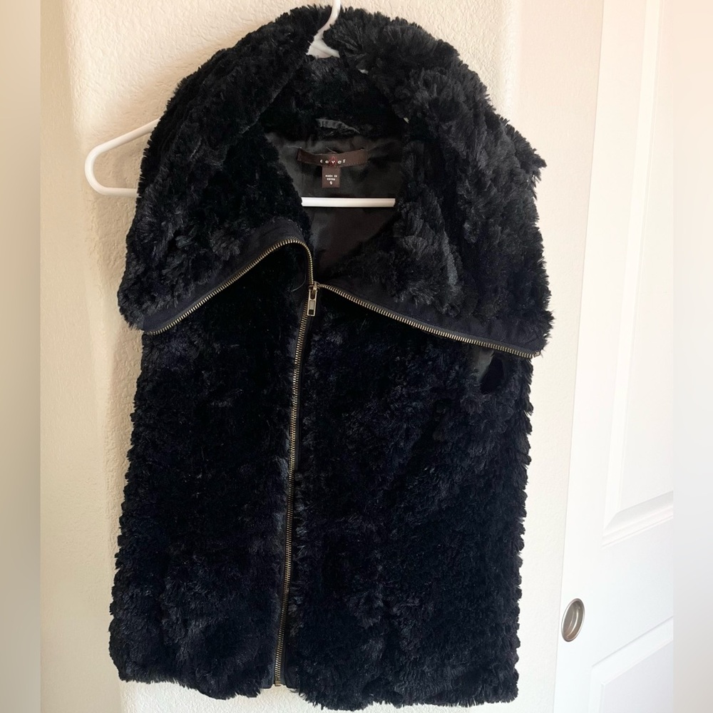 Fever Black Faux Fur Vest